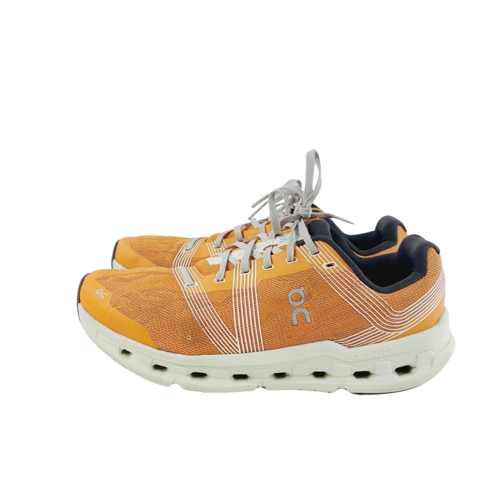 On, Lace up Athletic Sneakers / Running Shoes, Men, Size 12, Orange Black White.